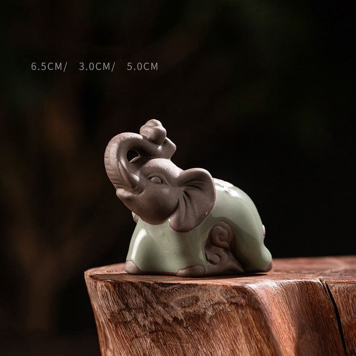 Statua di elefante in Buddha Stones, in ceramica, resistente, decorazione per la scrivania, 6,5*3*5 cm - Elefante 6,5*3*5cm - image 0