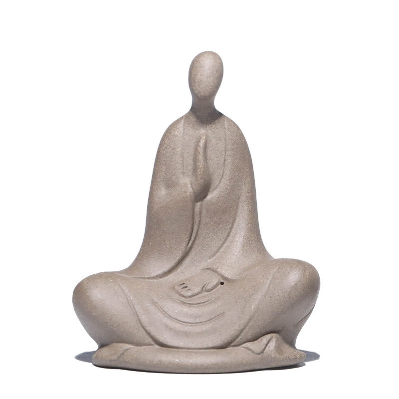 Buddha Stones Buddha senza forma Statua in ceramica in preghiera Decorazione per la casa Zen 5*2,5*5,3 cm - image 5