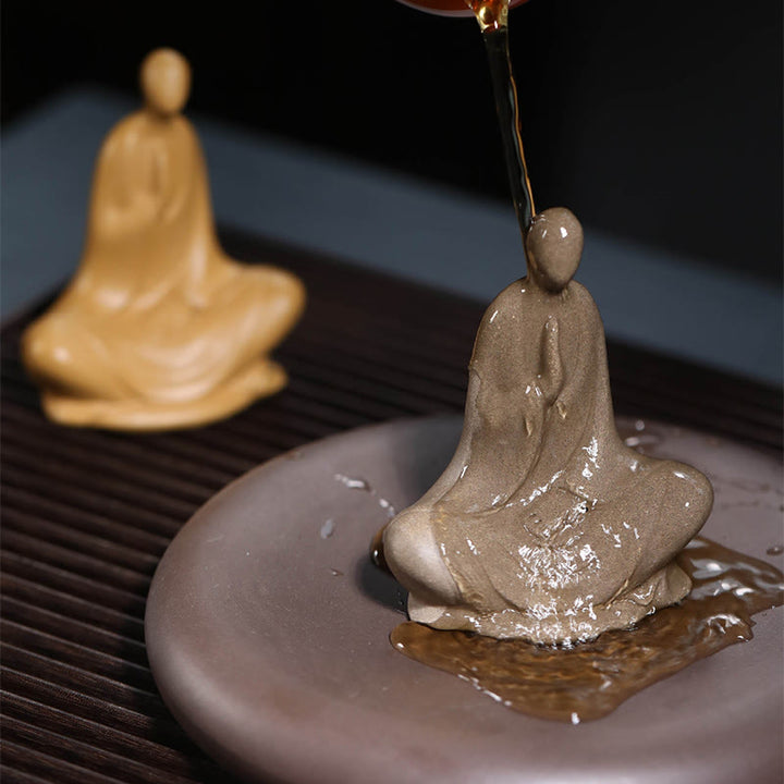 Buddha Stones Buddha senza forma Statua in ceramica in preghiera Decorazione per la casa Zen 5*2,5*5,3 cm - image 12