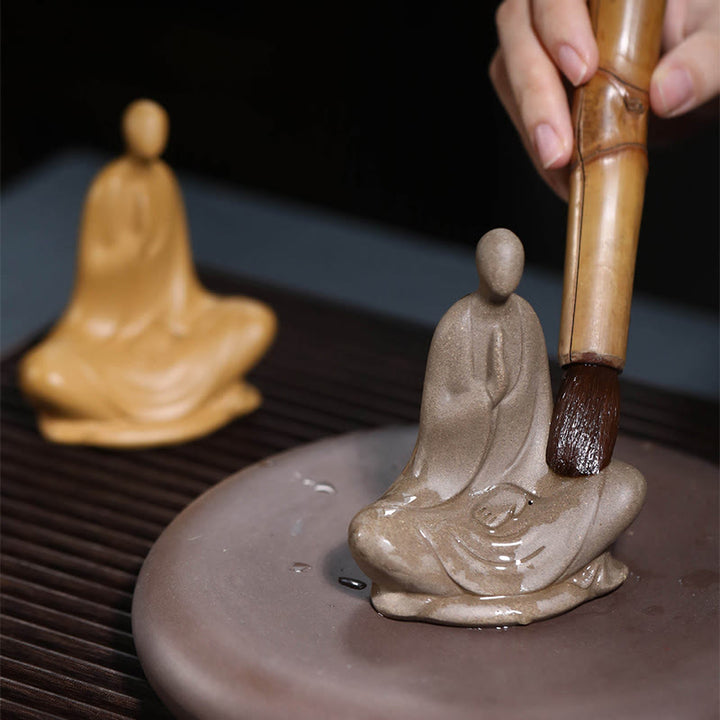 Buddha Stones Buddha senza forma Statua in ceramica in preghiera Decorazione per la casa Zen 5*2,5*5,3 cm - image 11