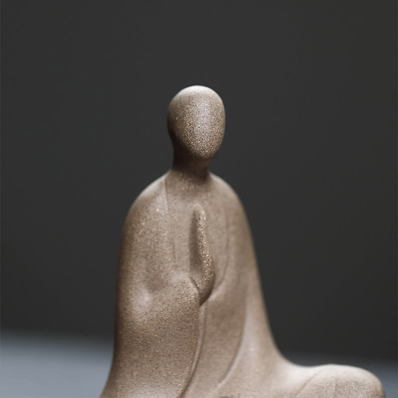 Buddha Stones Buddha senza forma Statua in ceramica in preghiera Decorazione per la casa Zen 5*2,5*5,3 cm - image 3