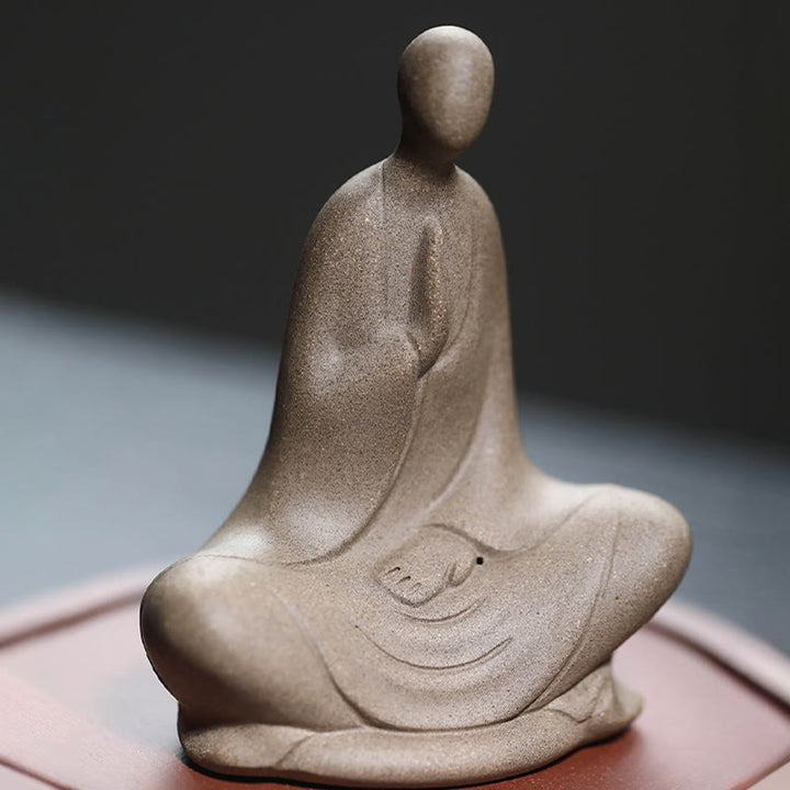 Buddha Stones Buddha senza forma Statua in ceramica in preghiera Decorazione per la casa Zen 5*2,5*5,3 cm - image 1