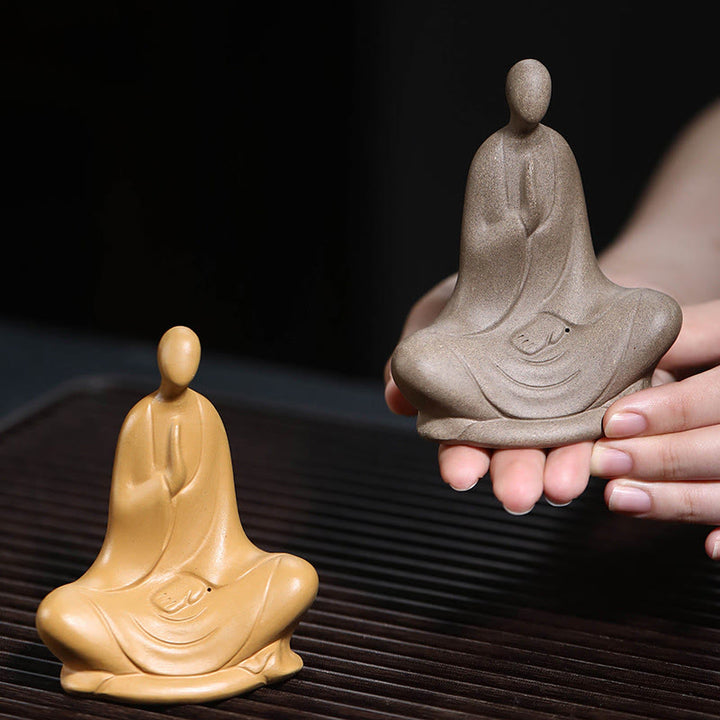 Buddha Stones Buddha senza forma Statua in ceramica in preghiera Decorazione per la casa Zen 5*2,5*5,3 cm - image 10
