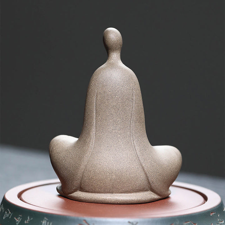 Buddha Stones Buddha senza forma Statua in ceramica in preghiera Decorazione per la casa Zen 5*2,5*5,3 cm - image 2