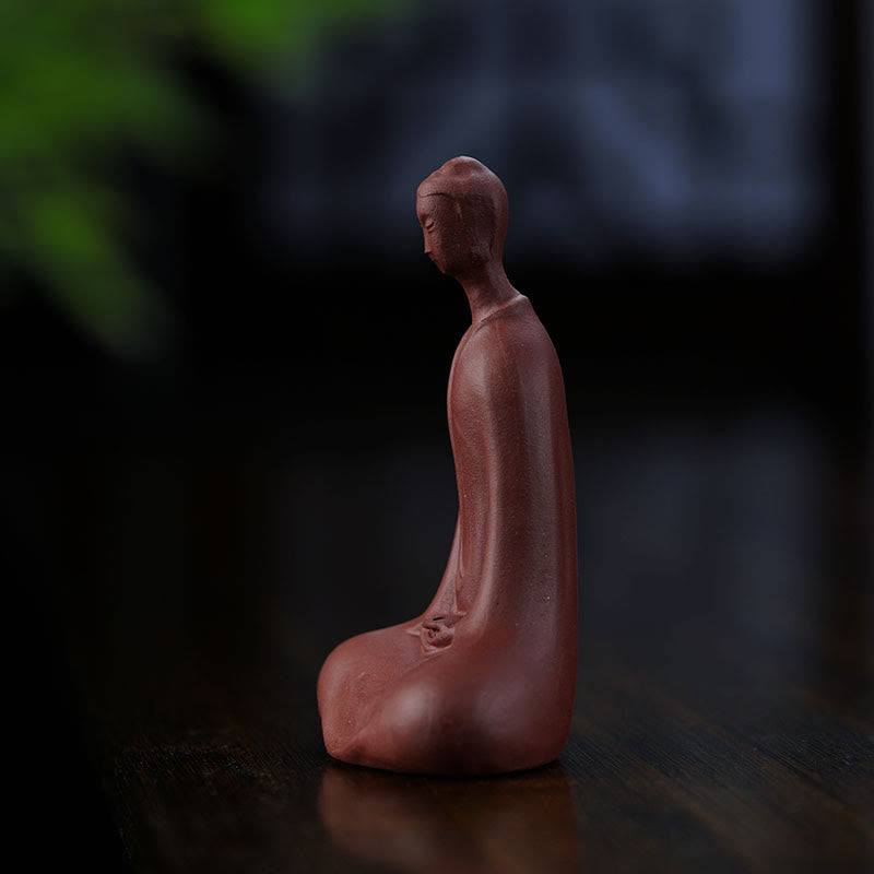 Buddha Stones Buddha senza forma Argilla viola Serenità Decorazione per la scrivania di casa 5,7*9,6 cm - image 4