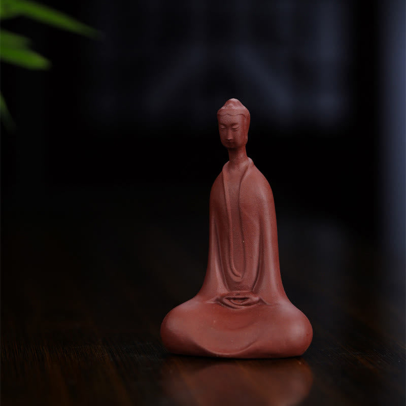 Buddha Stones Buddha senza forma Argilla viola Serenità Decorazione per la scrivania di casa 5,7*9,6 cm - image 3