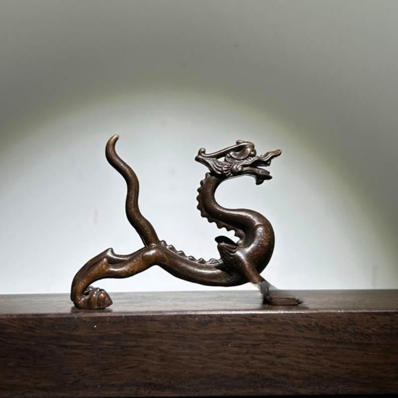 Buddha Stones Mini Drago Lega Protezione Fortuna Decorazione per la casa 7,6*2,5*5,4 cm - Drago 7,6*2,5*5,4 cm - image 0