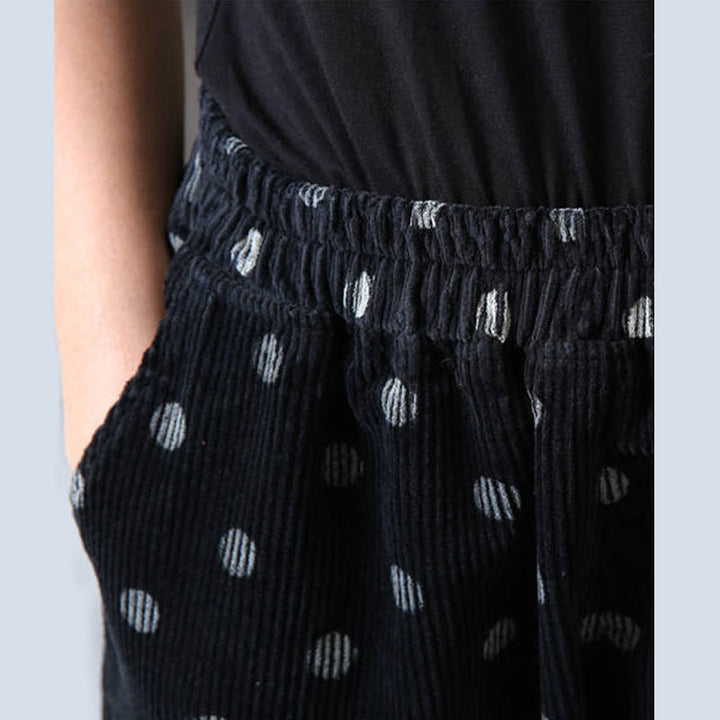Pantaloni harem in velluto a coste con stampa a pois e tasche da donna Buddha Stones - image 13