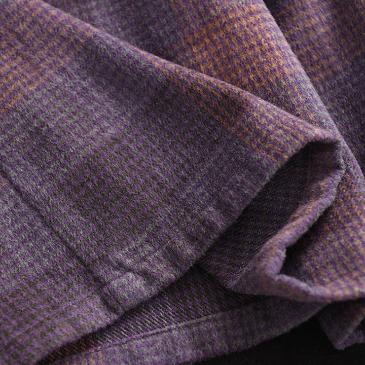 Gonna invernale da donna in cotone termico con motivo scozzese Buddha Stones, lunghezza 7-8, con tasche - image 12