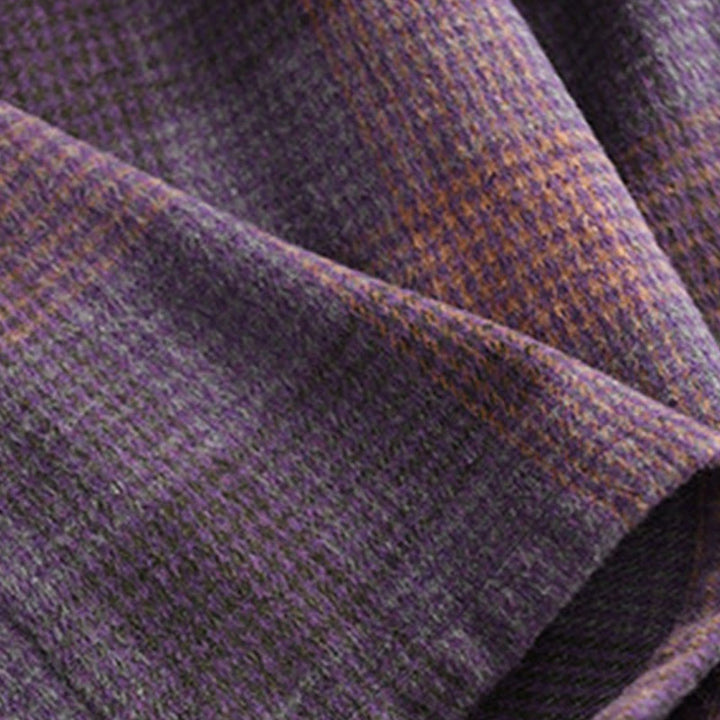 Gonna invernale da donna in cotone termico con motivo scozzese Buddha Stones, lunghezza 7-8, con tasche - image 11