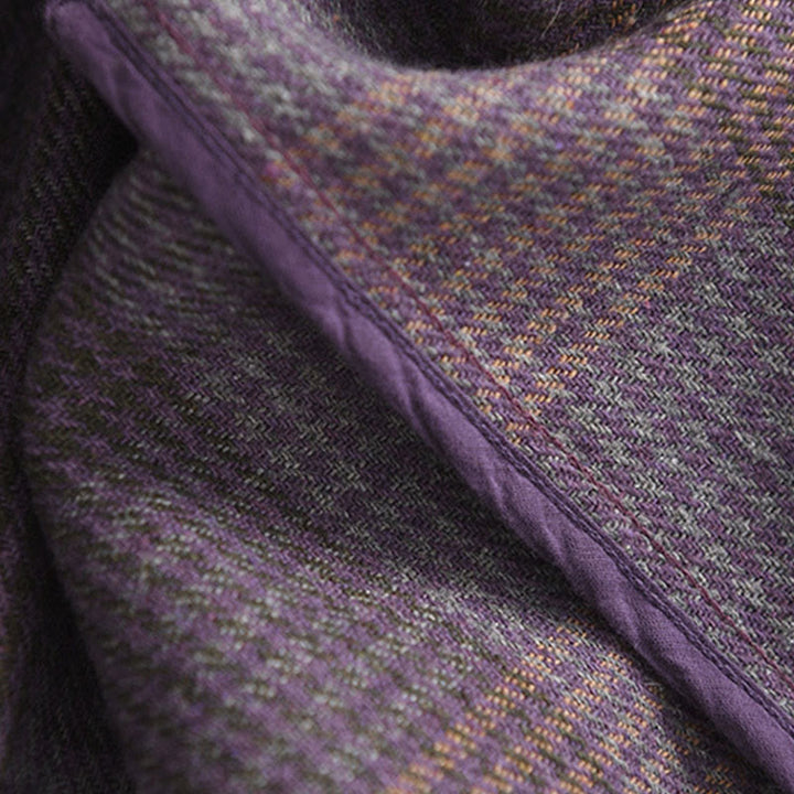 Gonna invernale da donna in cotone termico con motivo scozzese Buddha Stones, lunghezza 7-8, con tasche - image 9