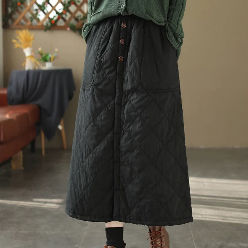 Gonna da donna Buddha Stones in cotone imbottito termico, lunghezza 7-8, con tasche - image 11