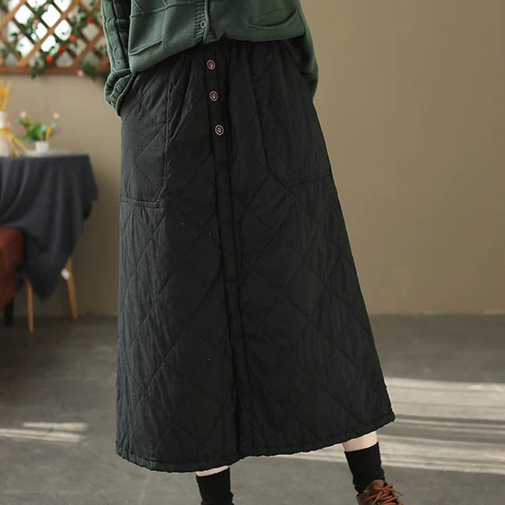 Gonna da donna Buddha Stones in cotone imbottito termico, lunghezza 7-8, con tasche - image 10