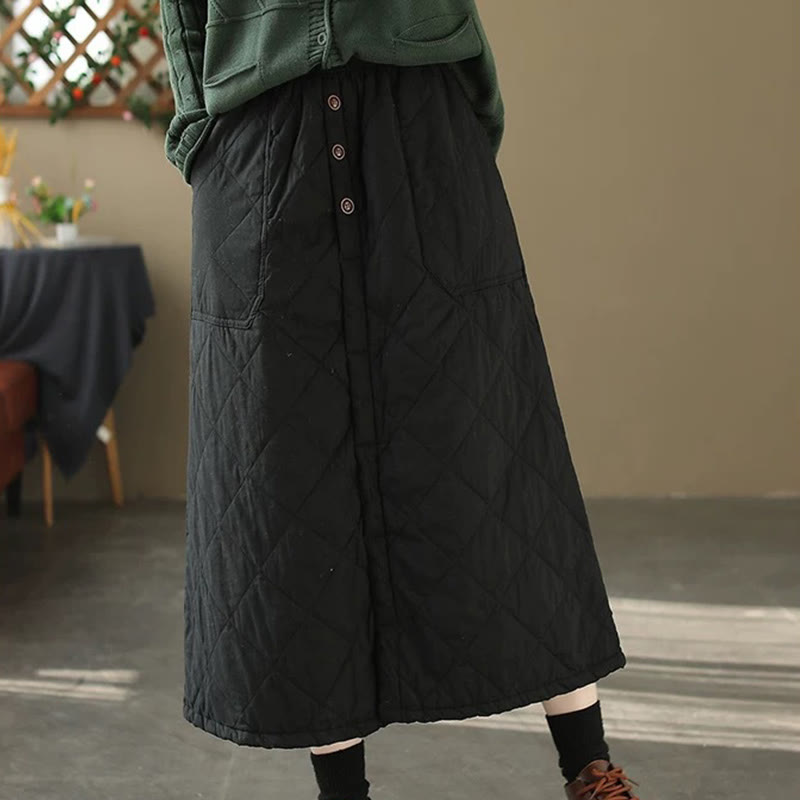 Gonna da donna Buddha Stones in cotone imbottito termico, lunghezza 7-8, con tasche - image 10