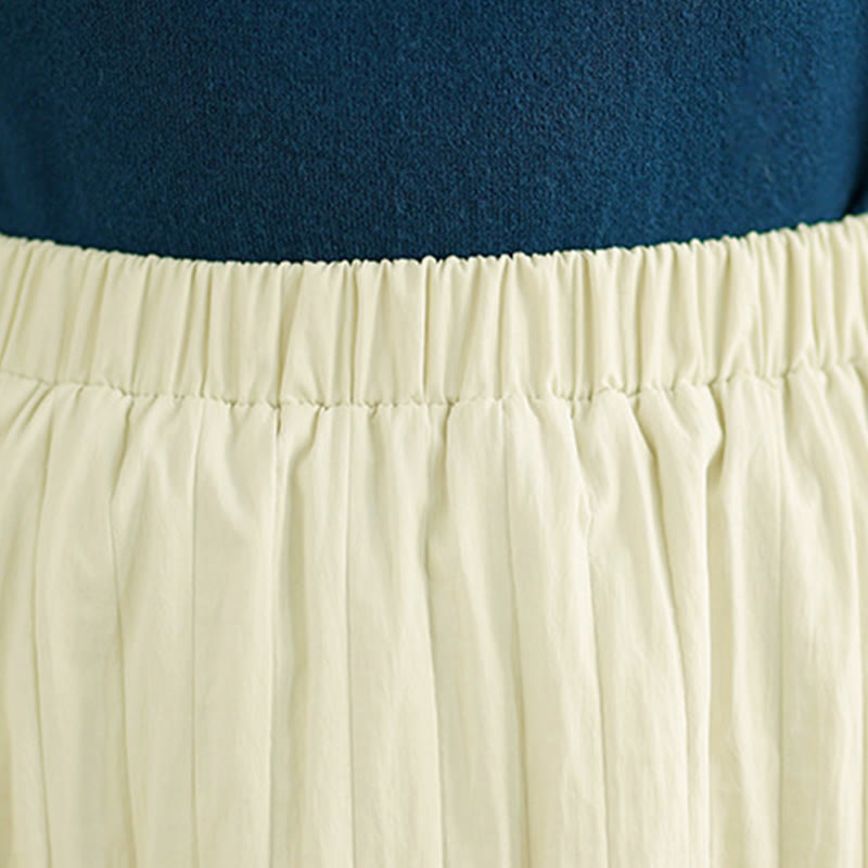 Gonna termica da donna con elastico in vita, tasche e design a pieghe semplici con Buddha Stones - image 15