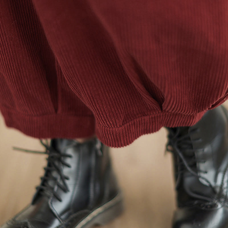 Pantaloni harem da donna in velluto a coste con tasche e elastico in vita, modello Buddha Stones - image 20