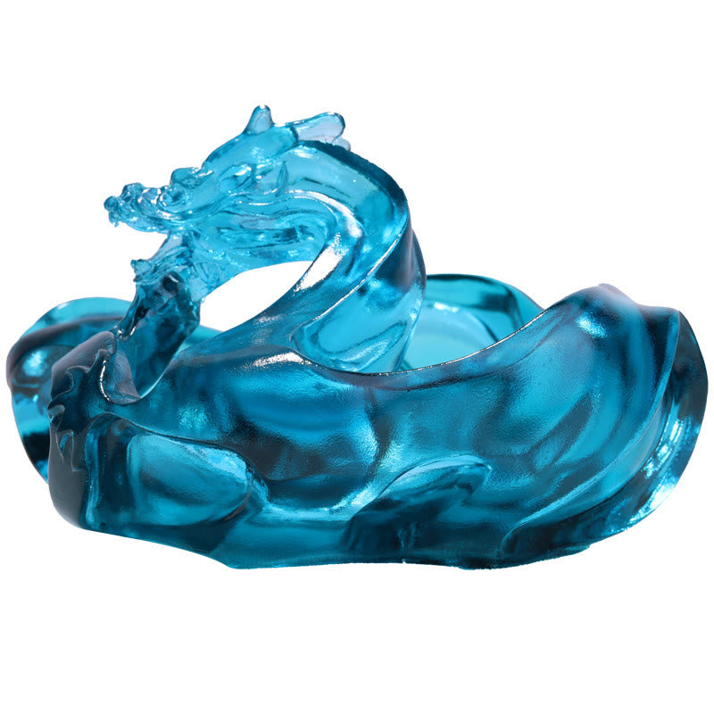 Buddha Stones fatte a mano Drago blu Liuli Cristallo Opera d'arte Successo Decorazione per casa e ufficio - image 7