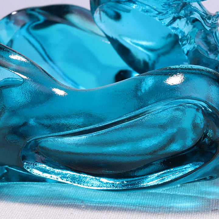 Buddha Stones fatte a mano Drago blu Liuli Cristallo Opera d'arte Successo Decorazione per casa e ufficio - image 6