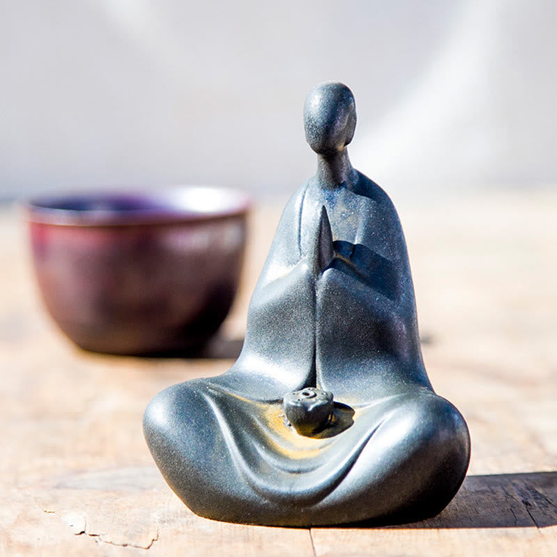 Statua Buddha Stones fatta a mano, senza forma, in polvere di ferro, in resina fusa, decorazione, 11,5*9*6,5 cm - image 2