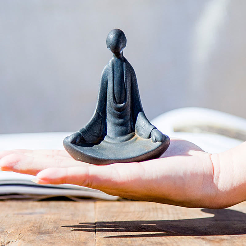 Statua Buddha Stones fatta a mano, Buddha seduto senza forma, in polvere di ferro, in resina fusa, decorazione - image 1