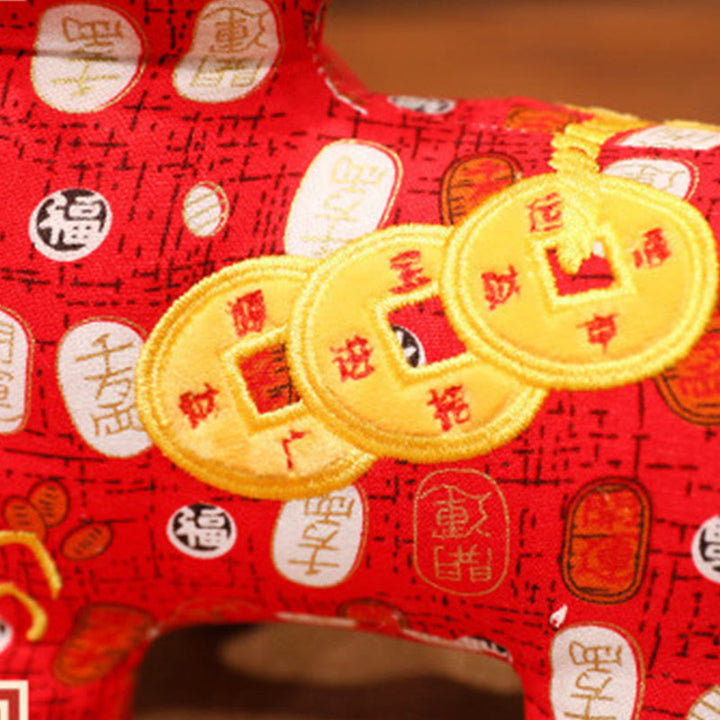 Buddha Stones Anno del Cavallo Monete di Rame Peluche Decorazione per la Casa - image 5