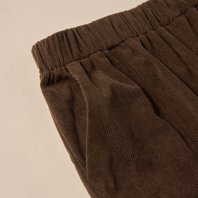 Pantaloni da donna in velluto a coste color puro Buddha Stones con tasche - image 6