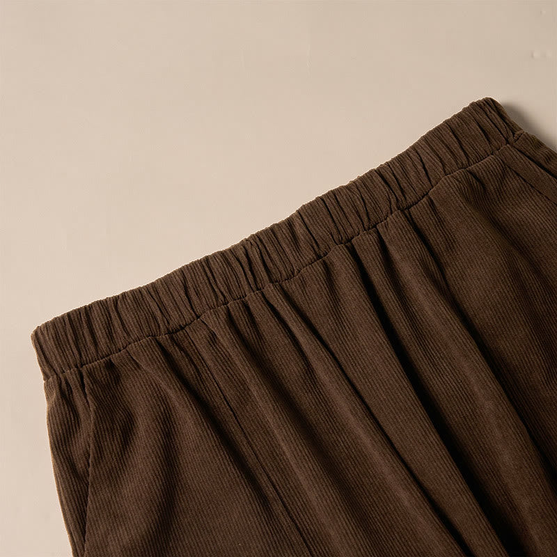 Pantaloni da donna in velluto a coste color puro Buddha Stones con tasche - image 5