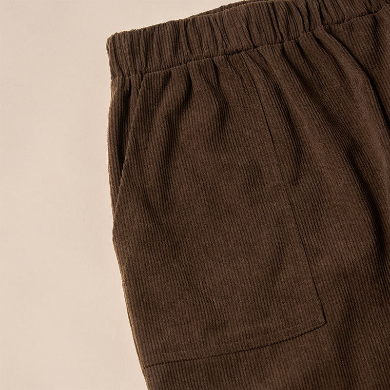 Pantaloni da donna in velluto a coste color puro Buddha Stones con tasche - image 7