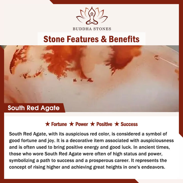 Braccialetto del successo in agata rossa del sud con volpe a nove code Buddha Stones - image 8