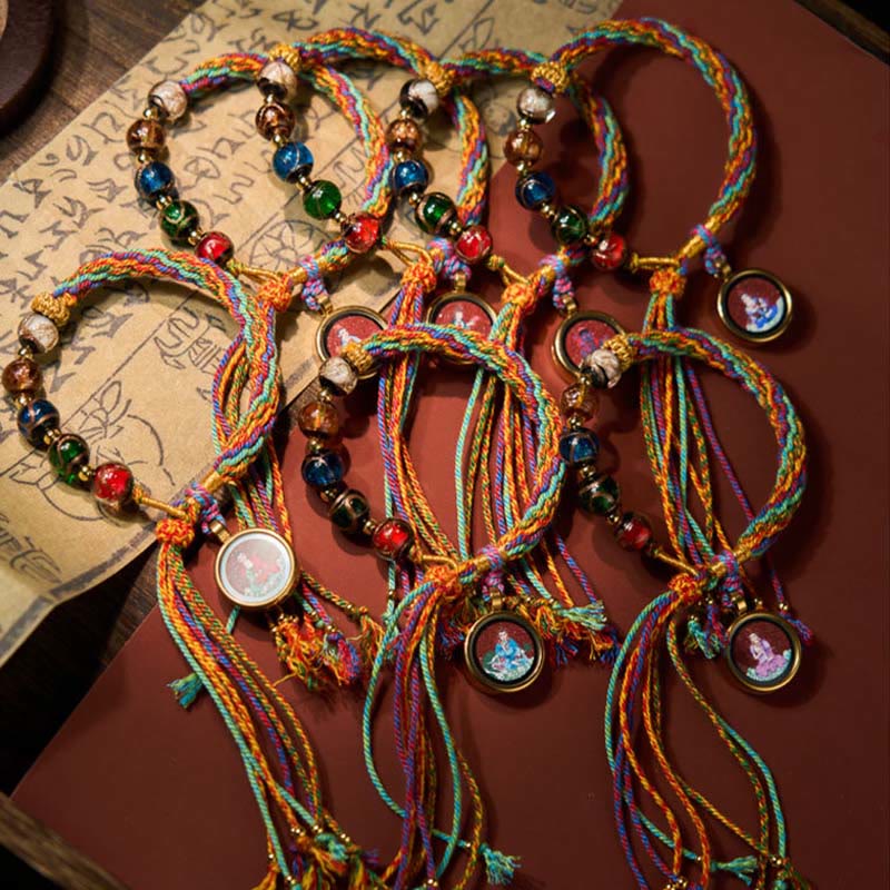 Braccialetto di corda di benedizione Buddha Stones, Thangka, zodiaco cinese, Buddha natale, cinabro - image 30