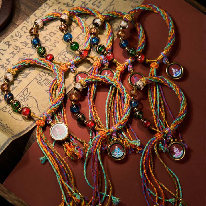 Braccialetto di corda di benedizione Buddha Stones, Thangka, zodiaco cinese, Buddha natale, cinabro - image 30