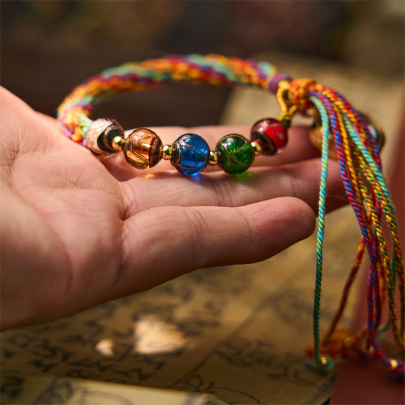 Braccialetto di corda di benedizione Buddha Stones, Thangka, zodiaco cinese, Buddha natale, cinabro - image 4