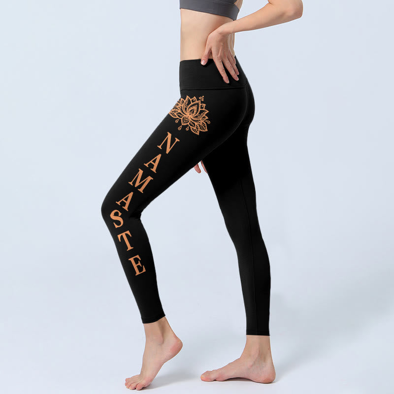 Buddha Stones Leggings da palestra Namaste Lotus Shape da donna, pantaloni da yoga - image 2