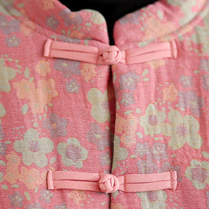 Giacca invernale da donna Buddha Stones in cotone spesso con motivo floreale e maniche lunghe, con tasche - image 13