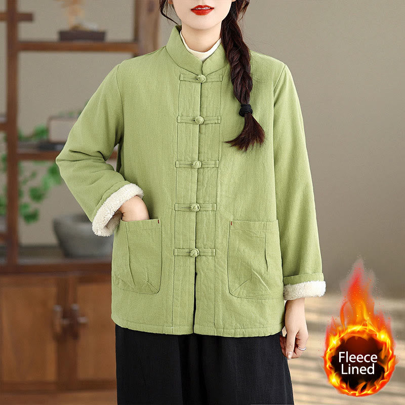 Giacca termica da donna a maniche lunghe con tasche, imbottita in cotone, con bottoni, modello Buddha Stones - Verde chiaro - US14, UK/AU18, EU46 (2XL) - image 15