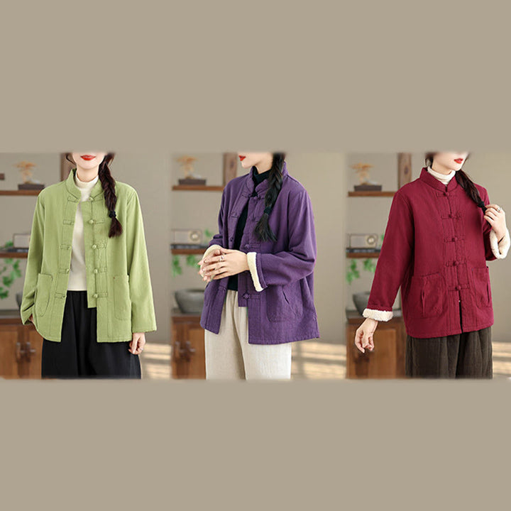 Giacca termica da donna a maniche lunghe con tasche, imbottita in cotone, con bottoni, modello Buddha Stones - image 29