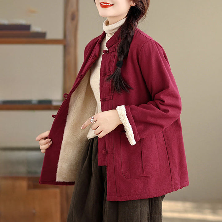 Giacca termica da donna a maniche lunghe con tasche, imbottita in cotone, con bottoni, modello Buddha Stones - image 2