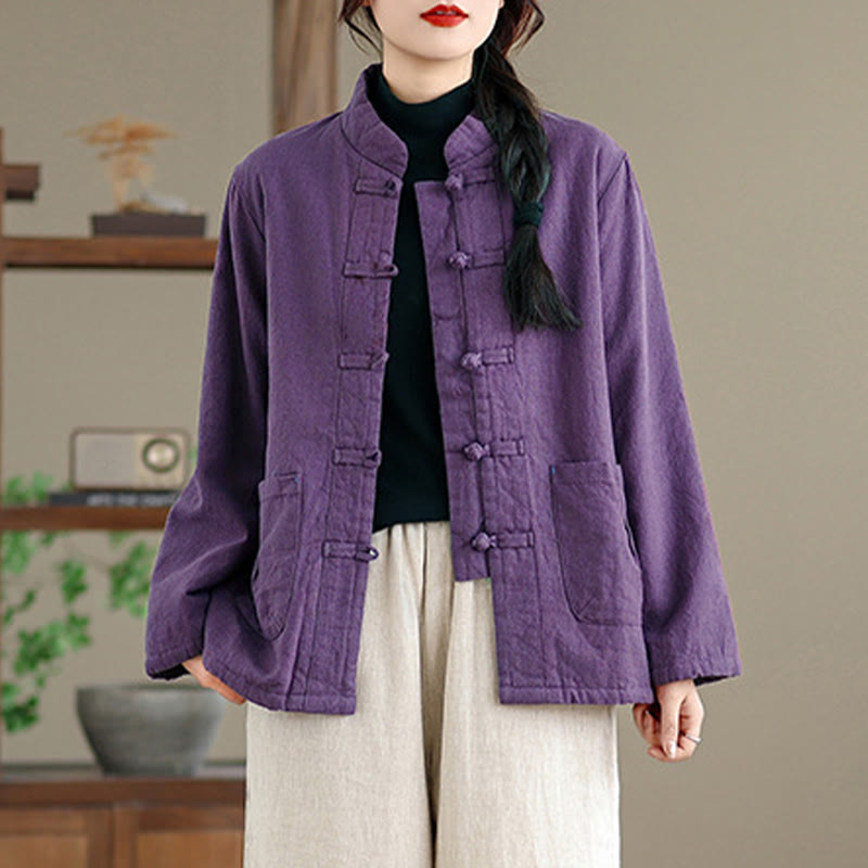 Giacca termica da donna a maniche lunghe con tasche, imbottita in cotone, con bottoni, modello Buddha Stones - image 10