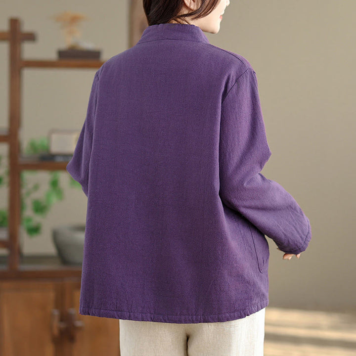 Giacca termica da donna a maniche lunghe con tasche, imbottita in cotone, con bottoni, modello Buddha Stones - image 14