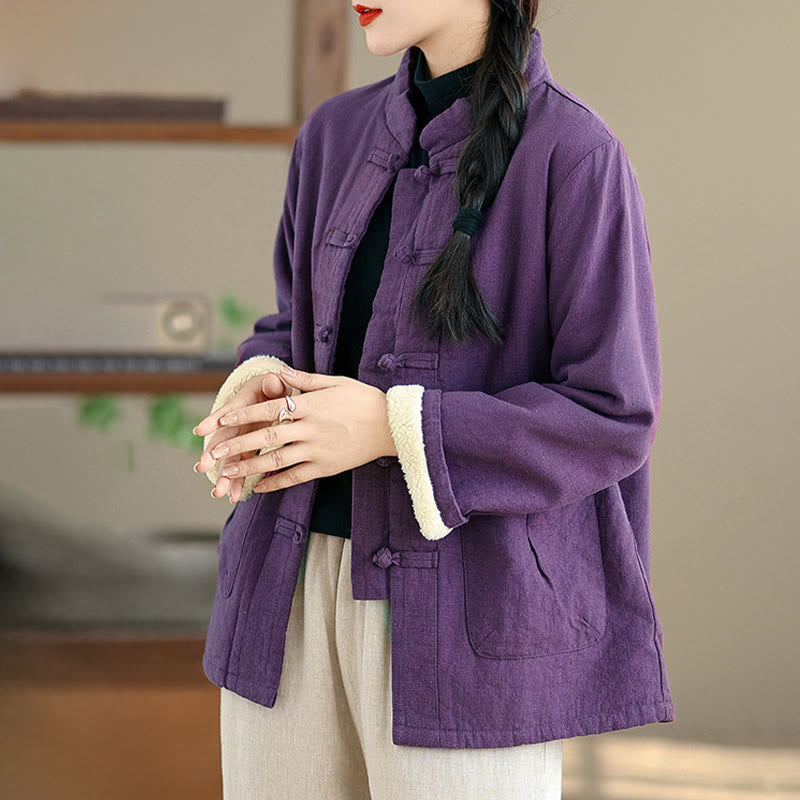 Giacca termica da donna a maniche lunghe con tasche, imbottita in cotone, con bottoni, modello Buddha Stones - image 13