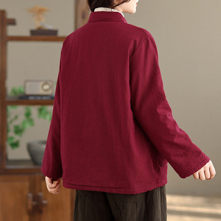 Giacca termica da donna a maniche lunghe con tasche, imbottita in cotone, con bottoni, modello Buddha Stones - image 4