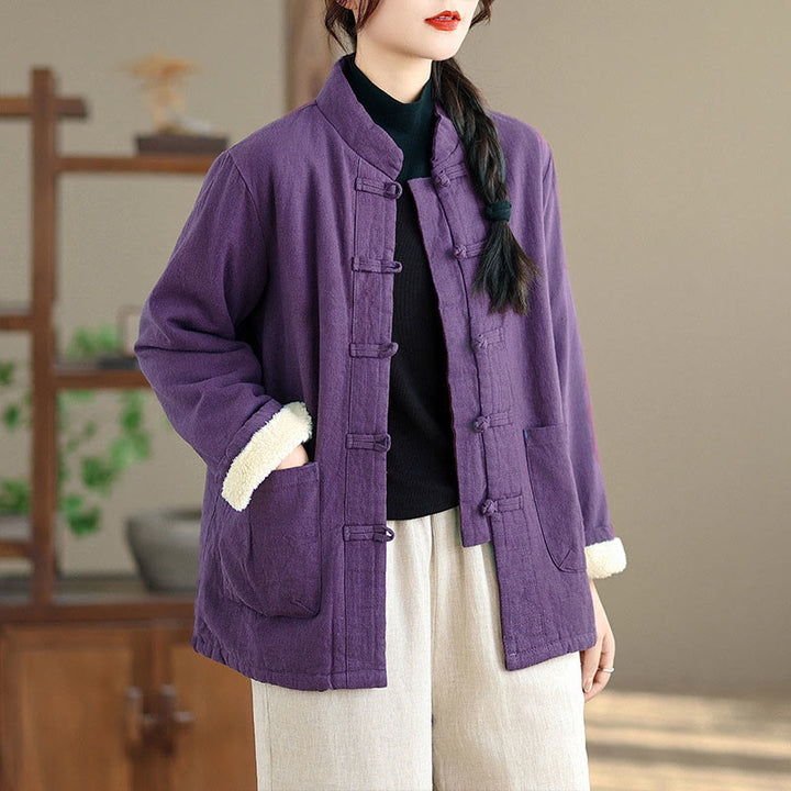 Giacca termica da donna a maniche lunghe con tasche, imbottita in cotone, con bottoni, modello Buddha Stones - image 11