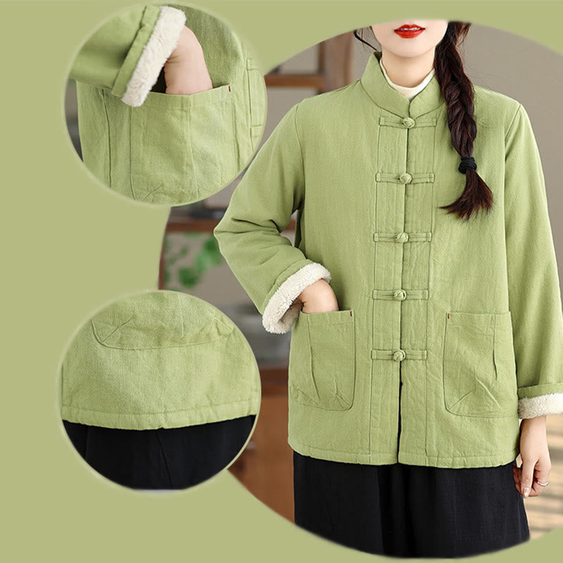 Giacca termica da donna a maniche lunghe con tasche, imbottita in cotone, con bottoni, modello Buddha Stones - image 27