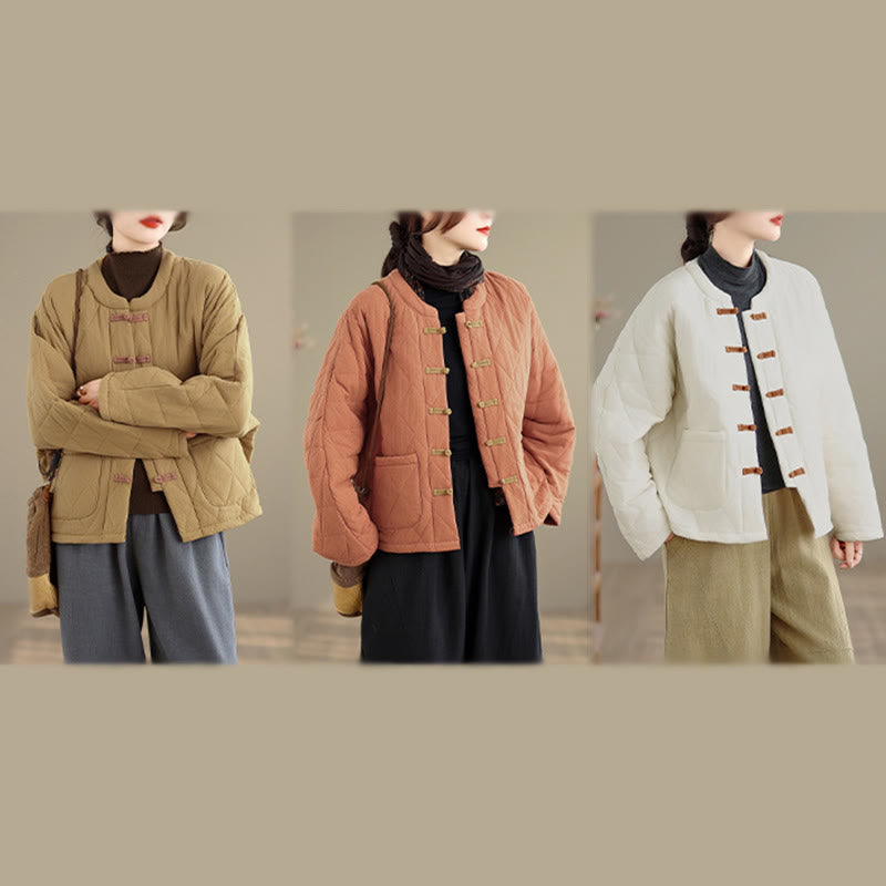 Giacca da donna Buddha Stones Tai Chi Zen a maniche lunghe, imbottita in cotone, con tasche - image 25