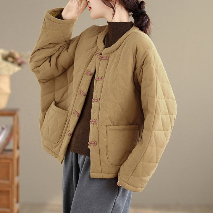 Giacca da donna Buddha Stones Tai Chi Zen a maniche lunghe, imbottita in cotone, con tasche - image 7