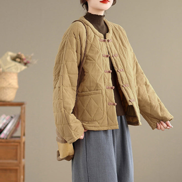 Giacca da donna Buddha Stones Tai Chi Zen a maniche lunghe, imbottita in cotone, con tasche - image 11