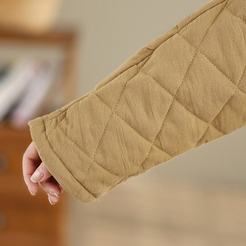 Giacca da donna Buddha Stones Tai Chi Zen a maniche lunghe, imbottita in cotone, con tasche - image 13