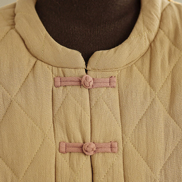 Giacca da donna Buddha Stones Tai Chi Zen a maniche lunghe, imbottita in cotone, con tasche - image 12