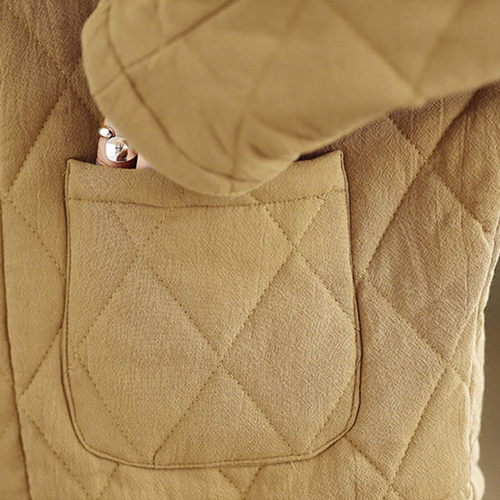 Giacca da donna Buddha Stones Tai Chi Zen a maniche lunghe, imbottita in cotone, con tasche - image 15