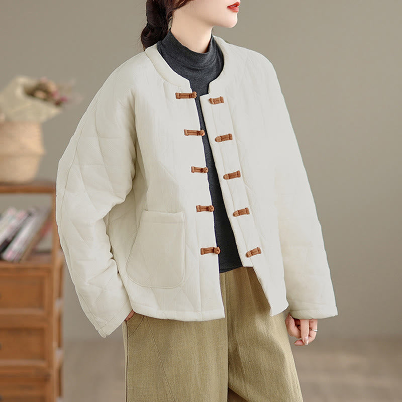 Giacca da donna Buddha Stones Tai Chi Zen a maniche lunghe, imbottita in cotone, con tasche - image 21